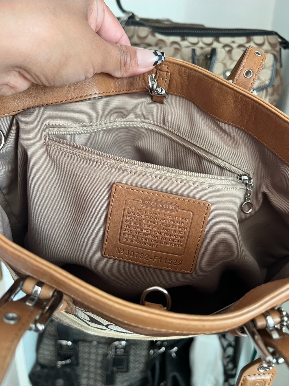 Y2K ICONIC Coach Signature Stripe Patchwork Tote - Picture 3 of 16
